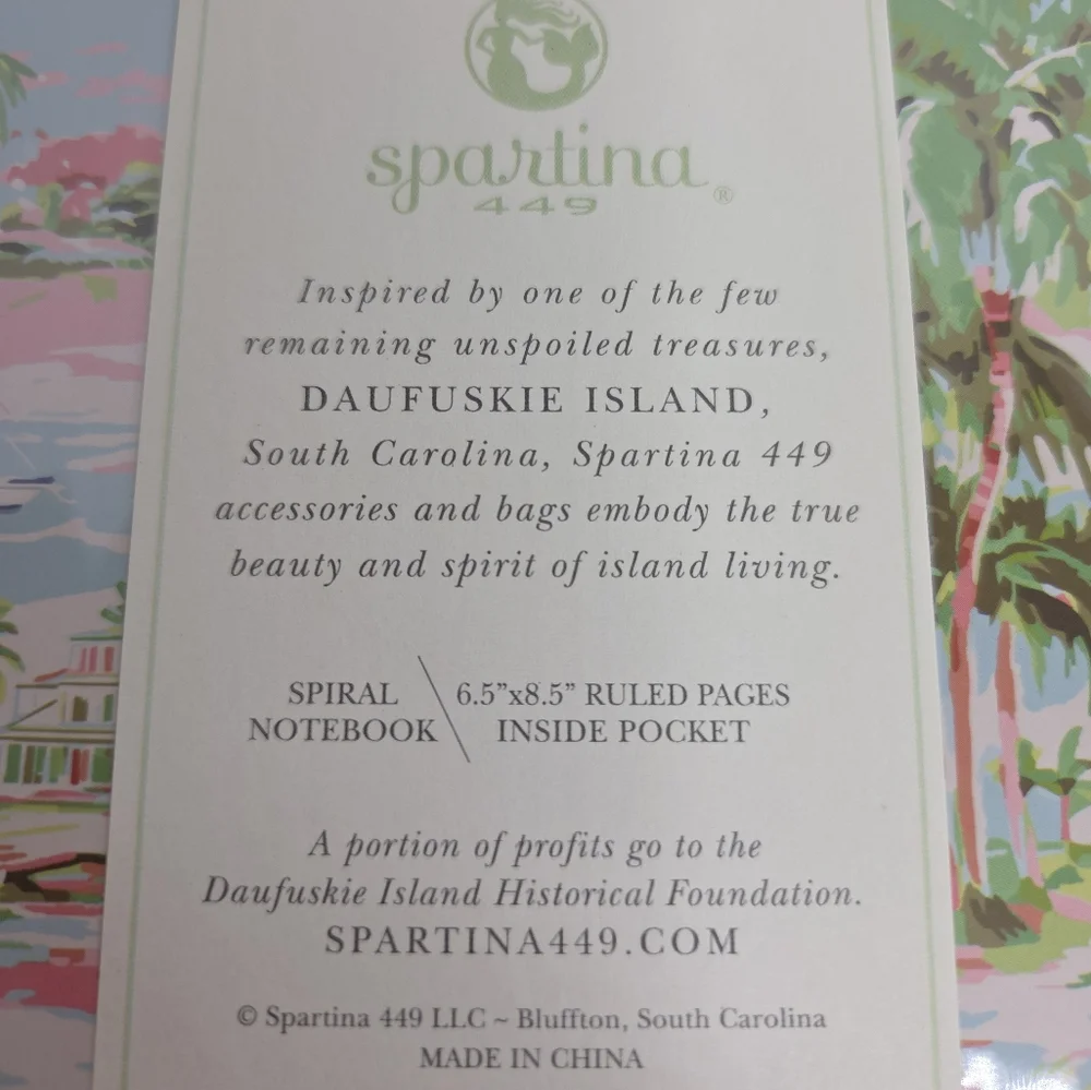 Spartina 449 Ruled Spiral Notebook Coastal Dreams NEW